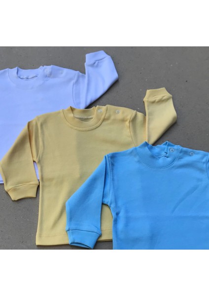 Üst Badi Uzun Kol (3 Lu Paket) (Beyaz,mavi,sarı)