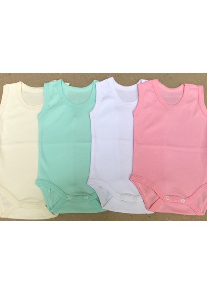 Çıtçıtlı Badi Askılı (4 Lü Paket) Krem,yeşil,beyaz,pembe