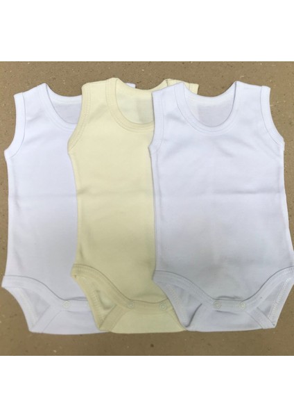 Çıtçıtlı Badi Askılı (3 Lü Paket) 2 Adet Beyaz 1 Adet Krem Renk