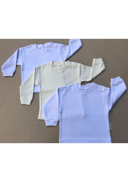Üst Badi Uzun Kol (3 Lu Paket) (Beyaz,krem,beyaz) 0-24 Ay Arası fiyatları