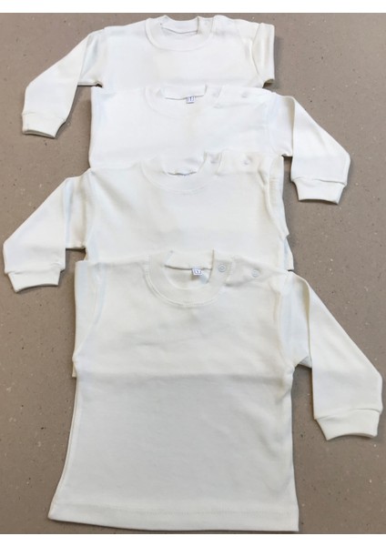 Uzun Kollu Bebek Üst Badi (4 Lü Paket) Krem Renk 0-24 Ay Arası fiyatları