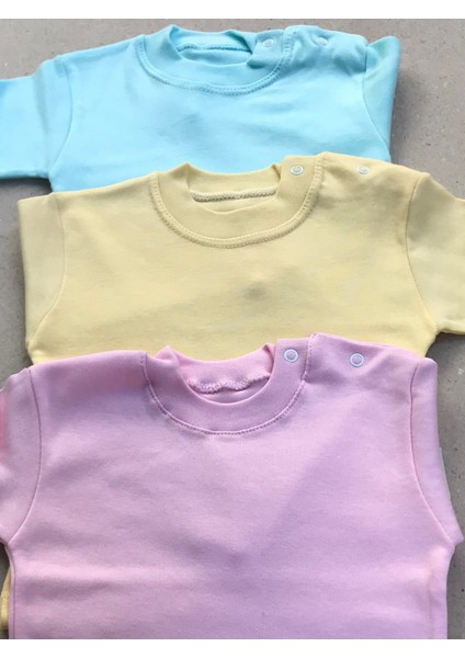 Uzun Kollu Bebek Üst Badi (3 Lü Paket) (Suyeşili,sarı,pembe) 0-24 Ay Arası fırsatları