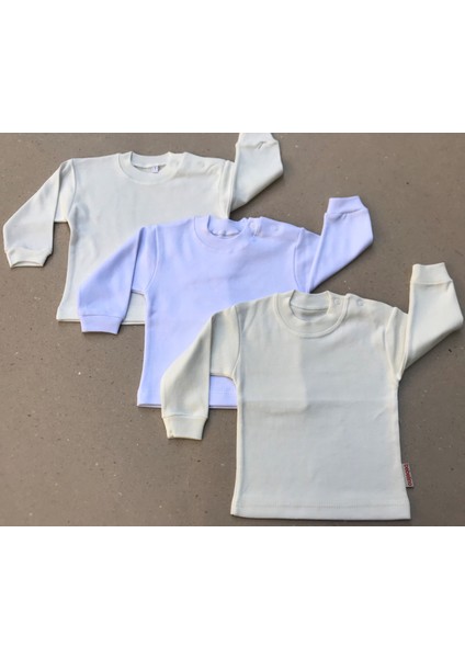 Üst Badi Uzun Kol (3 Lu Paket) (Krem,beyaz,krem) 0-24 Ay Arası fiyatları