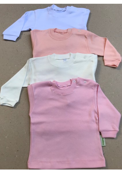 Uzun Kollu Bebek Üst Badi (4 Lü Paket) (Beyaz,pembe,krem,somon) 0-24 Ay Arası fiyatları