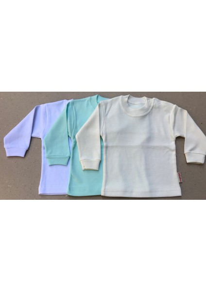Üst Badi Uzun Kol (3 Lu Paket) (Beyaz,su Yeşil,krem)