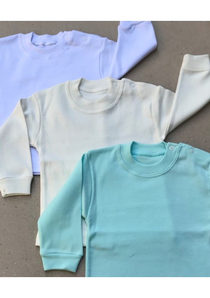 Üst Badi Uzun Kol (3 Lu Paket) (Beyaz,su Yeşil,krem) modelleri