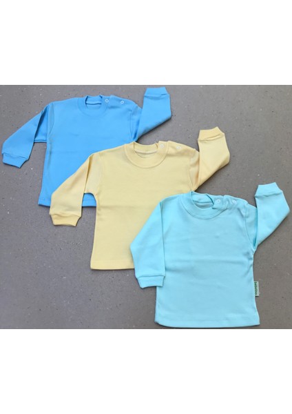 Uzun Kollu Bebek Üst Badi (3 Lü Paket ) (Mavi,sarı,suyeşil) 0-24 Ay Arası fiyatları