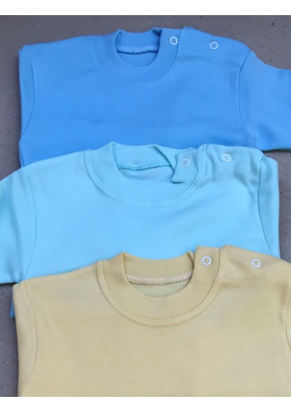 Uzun Kollu Bebek Üst Badi (3 Lü Paket ) (Mavi,sarı,suyeşil) 0-24 Ay Arası fırsatları