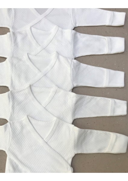 Uzun Kollu Kendinden Eldivenli Çıtçıtlı Krem Renk Kruvaze Badi (5 Li Paket) fiyatları