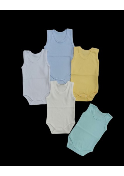 askılı Basic Bisiklet Yaka Atlet Çıtçıtlı Badi 5li Paket 0-48 Ay