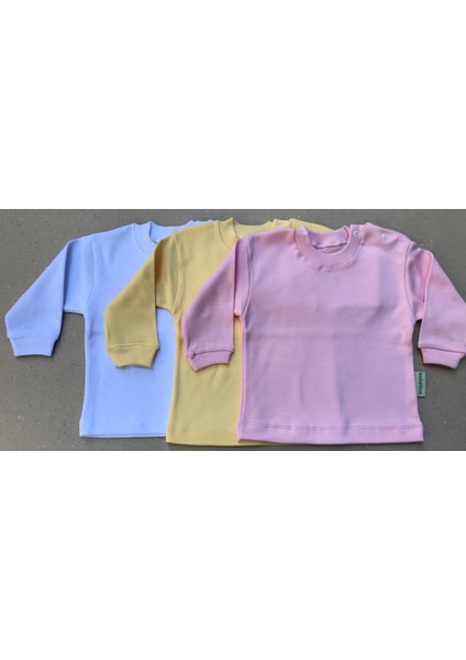 Üst Badi Uzun Kol (3 Lu Paket) (Beyaz,sarı,pembe)