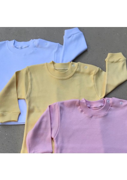 Üst Badi Uzun Kol (3 Lu Paket) (Beyaz,sarı,pembe) modelleri