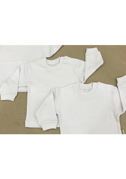 Üst Badi Uzun Kol (3 Lu Paket) Beyaz Renk 0-24 Ay Arası fiyatları