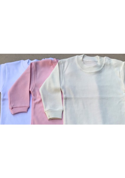 Üst Badi Uzun Kol (3 Lu Paket) (Beyaz,krem,pembe) modelleri