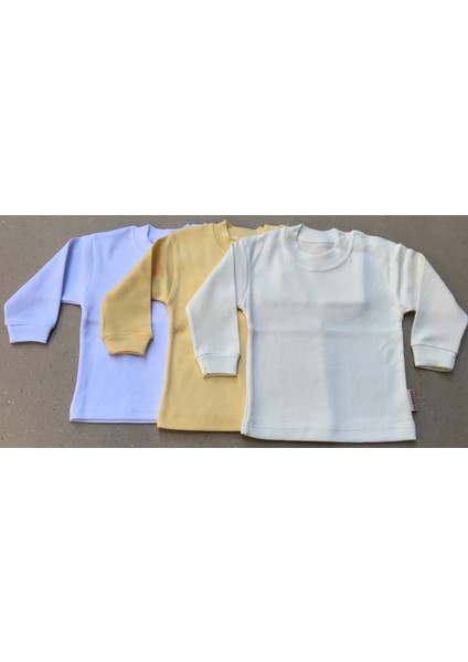 Üst Badi Uzun Kol (3 Lu Paket) (Beyaz,sarı,krem)