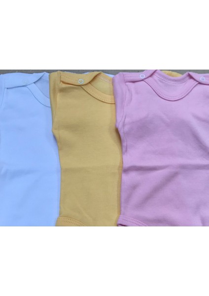 Çıtçıtlı Badi Kısa Kol (3 Lü Paket) Beyaz,sarı,pembe fiyatları
