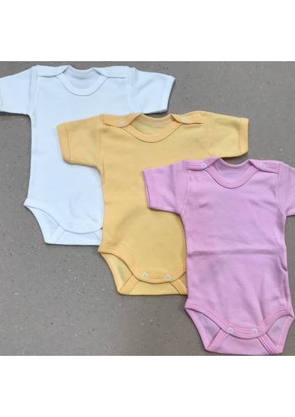 Çıtçıtlı Badi Kısa Kol (3 Lü Paket) Krem,sarı,pembe fiyatları