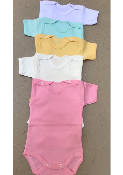Kadın Çıtçıtlı Kısa Kol Badi 5 Li Paket Renkli Pamuklu Tasarım fiyatları
