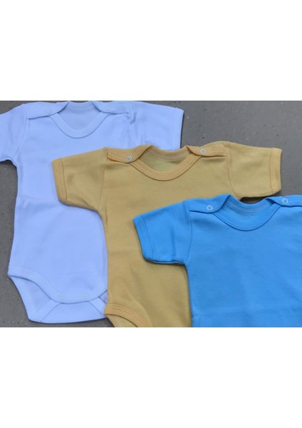 Çıtçıtlı Badi Kısa Kol (3 Lü Paket) Beyaz,sarı,mavi fırsatları