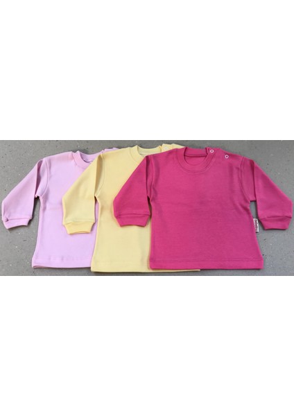 Uzun Kollu Bebek Üst Badi (3 Lü Paket) (Pembe,sarı,koyupembe) 0-24 Ay Arası fiyatları