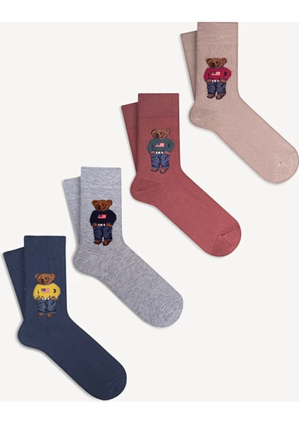 Mono Socks 4 Lü Teddy Bear Çorap