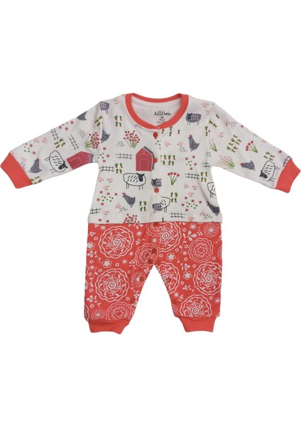 Minik Hayvan Desenli Çıtçıtlı Ayaksız (Patiksiz) Tulum 0-6 Ay