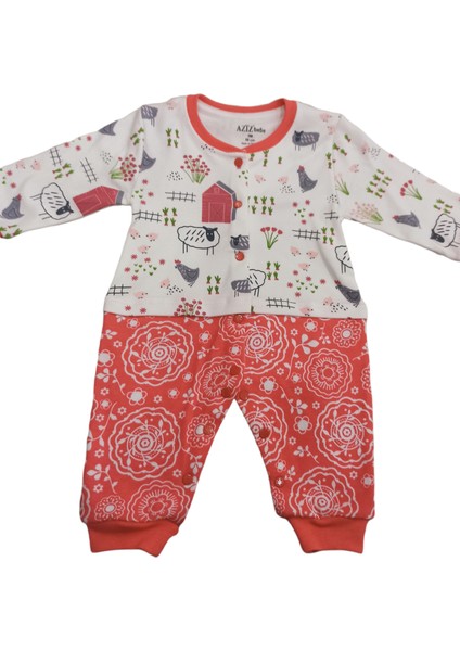 Minik Hayvan Desenli Çıtçıtlı Ayaksız (Patiksiz) Tulum 0-6 Ay fiyatları