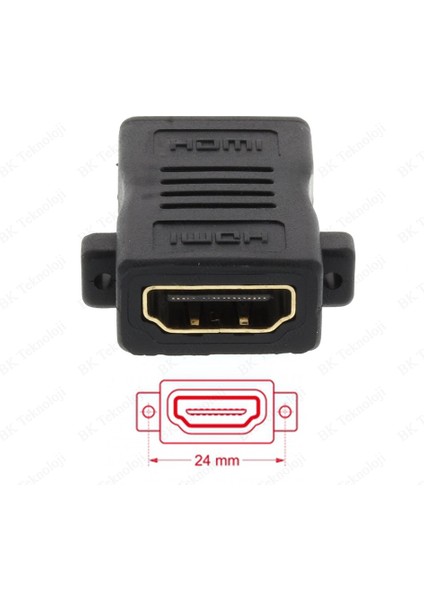 Panel Tipi Vidalı HDMI Dişi-Dişi Uzatma Adaptörü