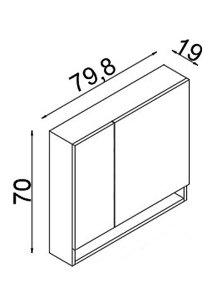 Teta Home Batum 80 Cm Mdf Banyo Aynalı Üst Dolap