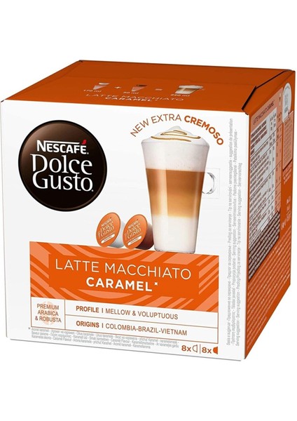 Dolce Gusto Latte Macchiato Caramel New Extra Cremoso Dolcelatte 8 Kapsül