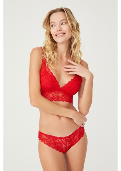 Kırmızı Bralet Sütyen Takımı