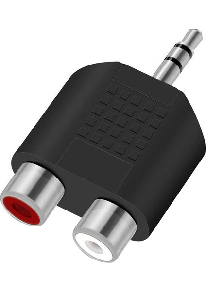 Stereo Ses Konektörü 3.5 mm Erkek Jak - 2 Rca (R+L) Dişi Ayırıcı Adaptör