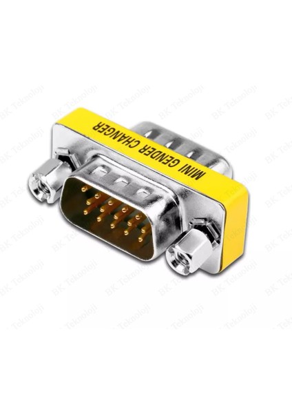 VGA Erkek-Erkek Mini Cinsiyet Değiştirici Adaptörü 15 Pin VGA M/m Dönüştürücü