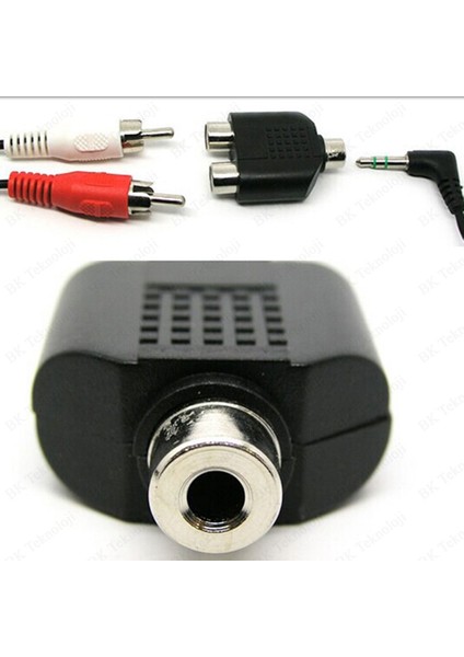 3.5mm (1/8 Inç) Trs Dişi - 2 Rca Dişi Adaptör