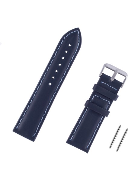 24MM Lacivert Deri Saat Kordonu Kayış