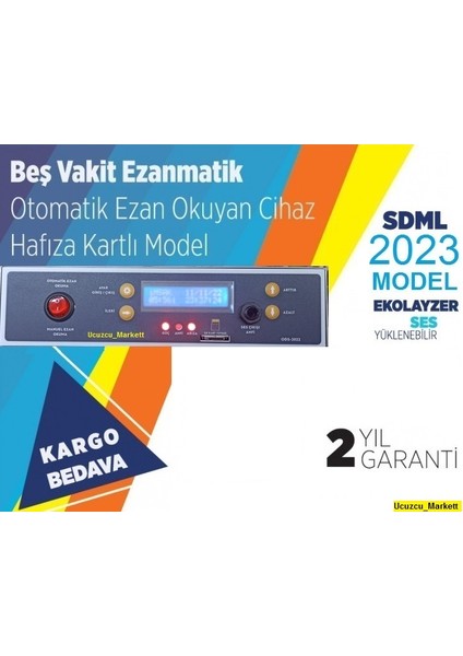 Ezanmatik (5 Vakit Otomatik Ezan Okuyan Cihaz - Hafıza Kartlı