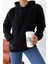 Kadın Kanguru Cepli Kapüşonlu Içi Polarlı Boyfriend Sweatshirt 3