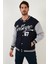 Regular Fit Içi Yumuşak Tüylü Kolej Yaka Bomber Mont Erkek Mont 628X8928 1