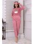 Fawn 3010 Peluş Welsoft Polar Kışlık Pandalı Cepli Kadın Pijama Takımı 1