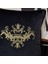 Crown Antrasit Kadife Kumaş Üzeri Gold Özel Nakış Kırlent 4