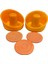2 Adet Turuncu Renk Air Hockey Elcik ve 3 Adet Turuncu Renk Disk - Havalı Hockey Tokacı ve Diskleri 1