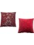Mercan Desenli Bordo Kırlent Kılıfı Seti -2 Adet 45CM*45CM 4