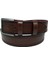 Kahverengi Suni Deri Dikişli Desensiz Düz Model 4.5 Cm.lik Spor Kot Kemer - 4513-111-22KS 2