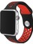 Apple Watch Ultra 49 mm Için Delikli Renkli Spor Silikon Kordon-Kayış Siyah-Kırmızı 1