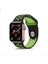 Apple Watch Ultra 49 mm Için Delikli Renkli Spor Silikon Kordon-Kayış Siyah-Yeşil 1