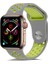Apple Watch Ultra 49 mm Için Delikli Renkli Spor Silikon Kordon-Kayış Gri-Yeşil 1