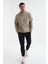 Tommy Life Koyu Bej Yazı Nakışlı Kanguru Cepli Kapüşonlu Rahat Form Erkek Polar Sweatshirt - 88164 2