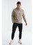 Tommy Life Koyu Bej Yazı Nakışlı Kanguru Cepli Kapüşonlu Rahat Form Erkek Polar Sweatshirt - 88164 4