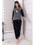 Fawn 3014 Peluş Welsoft Polar Kışlık Ay Desenli Kadın Pijama Takımı 3
