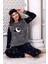 Fawn 3014 Peluş Welsoft Polar Kışlık Ay Desenli Kadın Pijama Takımı 5